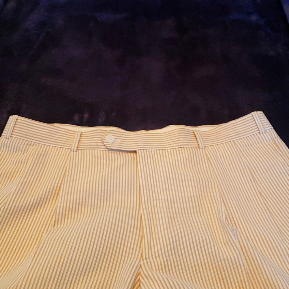 Haspel Mens Seersucker pants, tan\cream - Picture 4 of 9